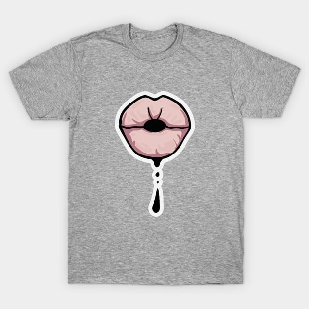 Sexy Pink Ink Lips T-Shirt by ArtsByNaty